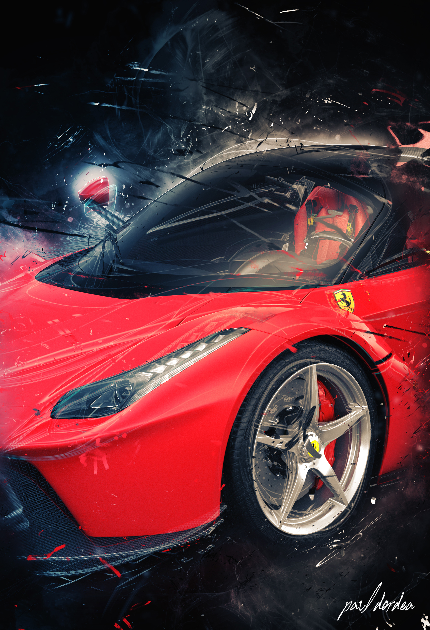 La Ferrari Supercar Render - Front Side Poster by Mandeologul on DeviantArt