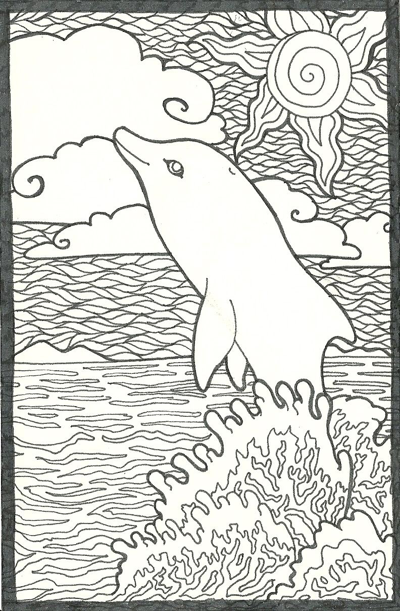 Dolphin Coloring Page Rshl Deviantart Book