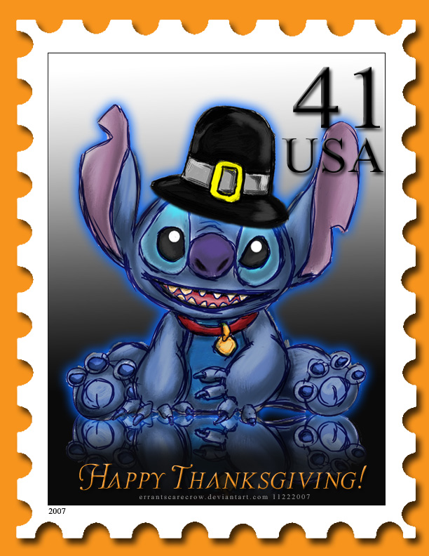 Stitch Thanksgiving Stamp by errantscarecrow on DeviantArt