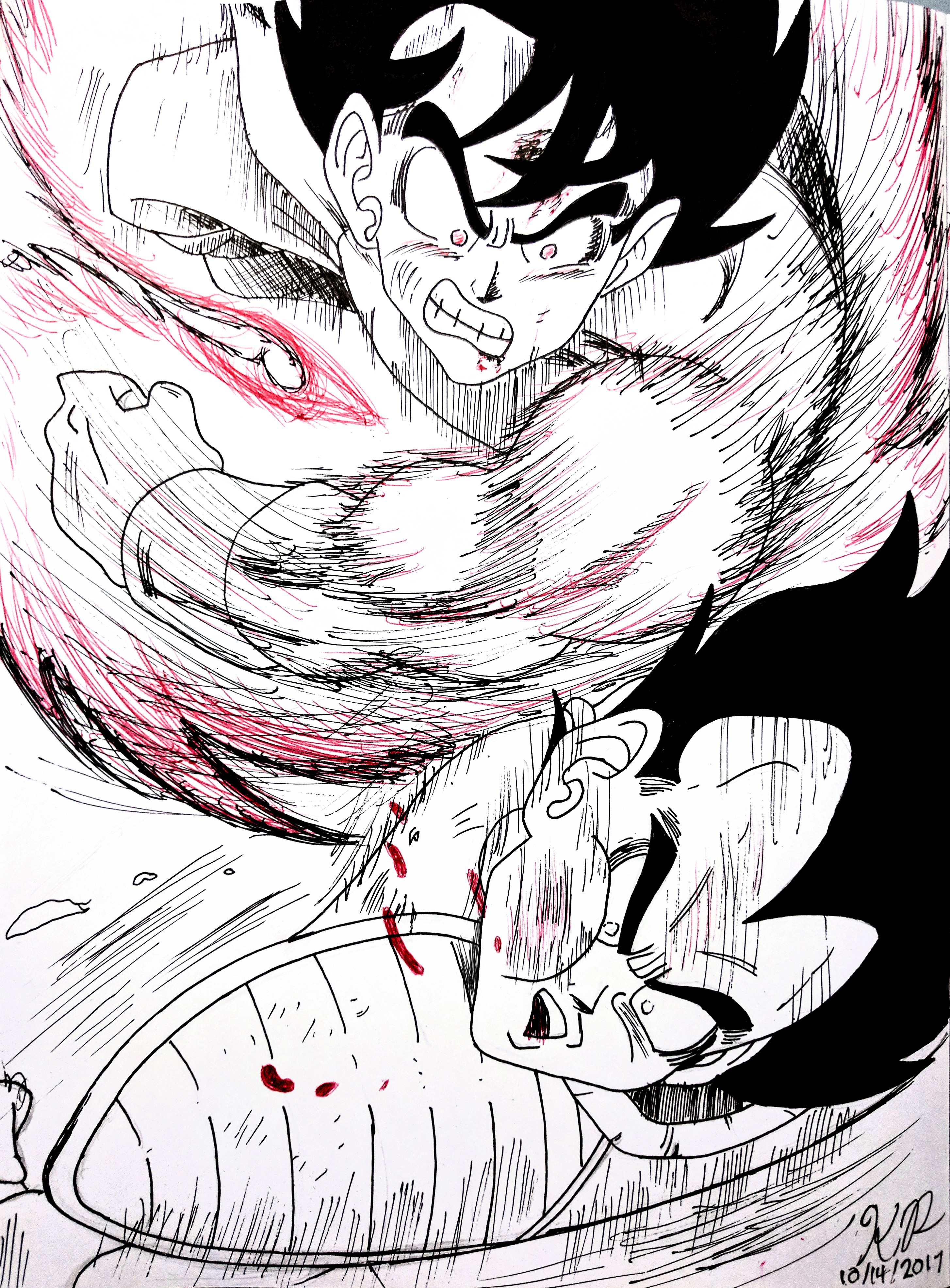 Kaioken Goku vs Vegeta by Butterlord120 on DeviantArt