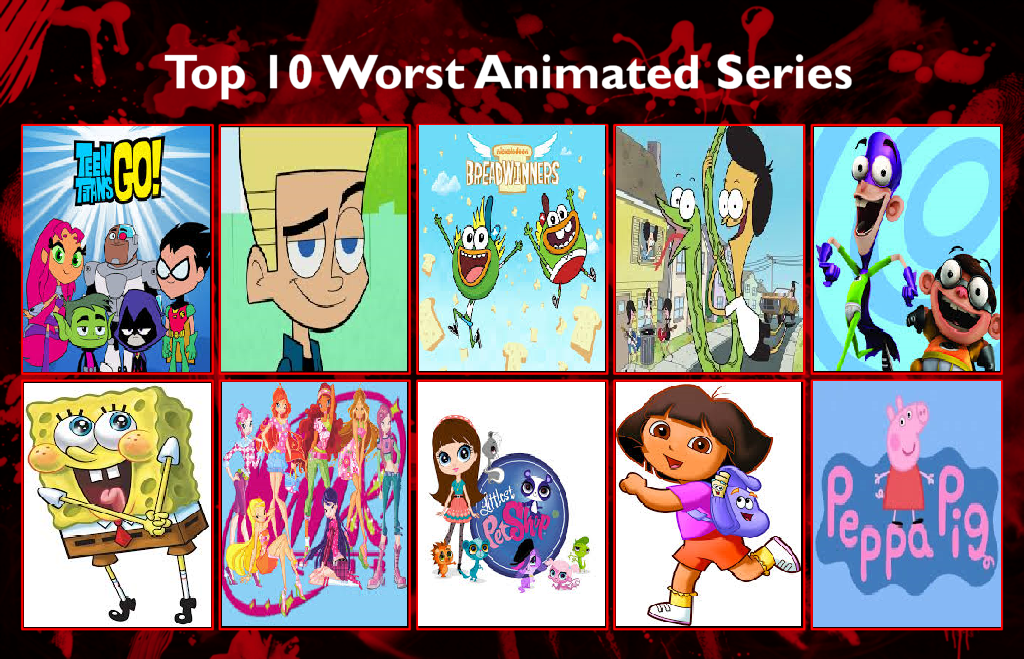 My top 10 Worst Animated Series by ANASTASIYAANDREEVA on DeviantArt