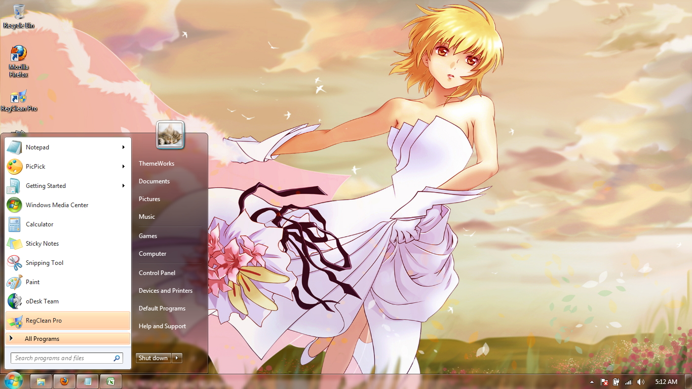 Anime-girls-21 Windows 7 theme by windowsthemes on DeviantArt