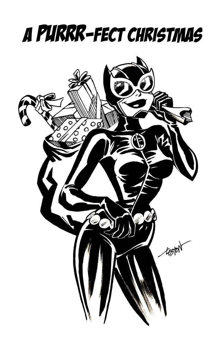 MODERN CATWOMAN EDIT FOR CHRISTMAS Catwoman_christmas_sketch_by_lostonwallace
