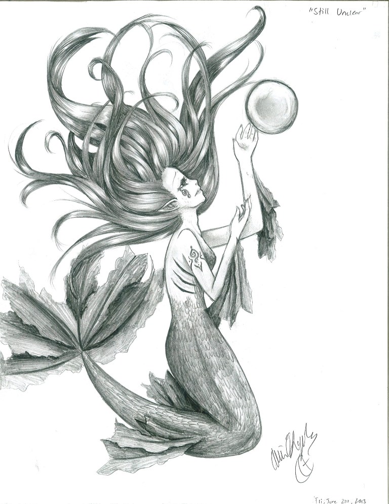 Mermaid Pencil Drawing by LuckoftheDraw00 on DeviantArt