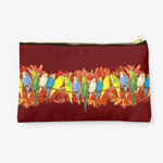 Colorful Budgies Pattern Pouch