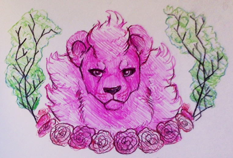 lion from steven universe!!! sketchbook doodle i did in school.
