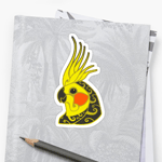 Cockatiel Parrot Tribal Tattoo Sticker