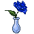 Blue Rose in teardrop crystal vase dewless by TheFinalX