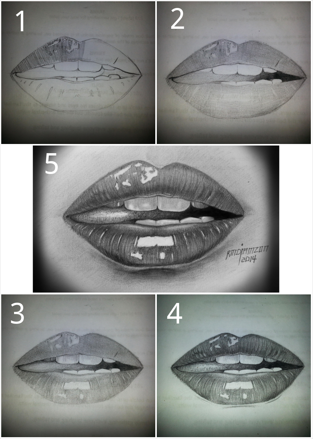 simple lips drawing (step by step) by ryandiamzonart on