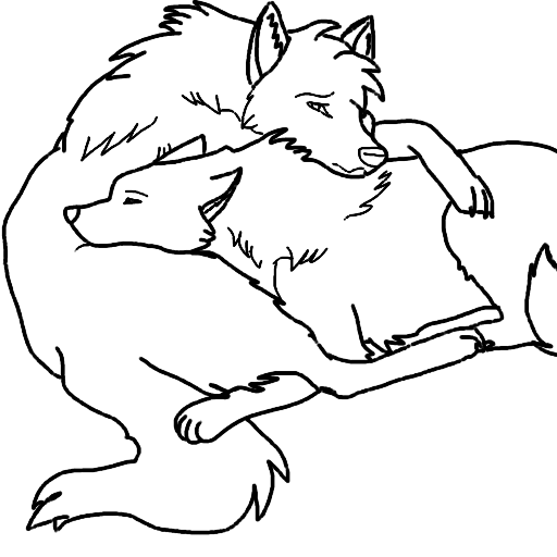 Wolf Couple Drawings - Wolf Couple Lineart By Creepypastafirebot On ...