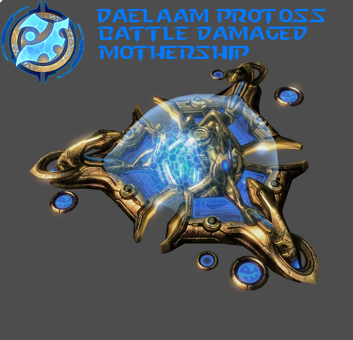 StarCraft 2 - Protoss Battle Damaged Mothership by HammerTheTank