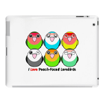 Cute Peach-faced lovebirds cartoon iPad case