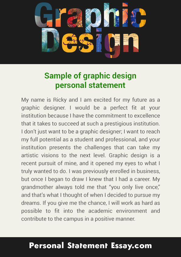 graphic design personal statement for university