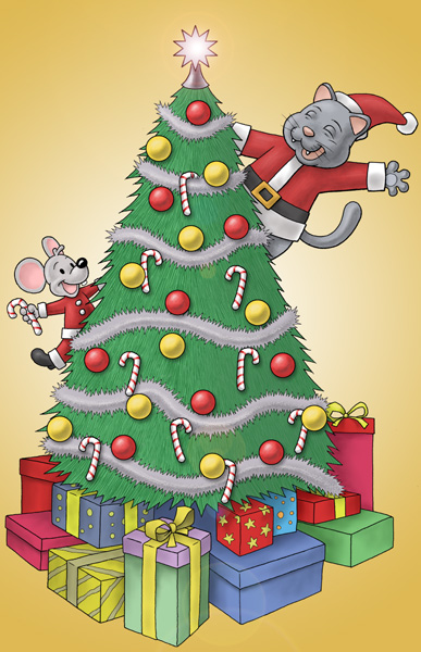 Cat and Mouse Christmas Card by Buzz-On on DeviantArt