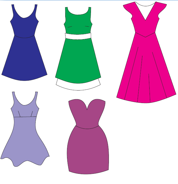Dresses (Corel Draw) by stephaniechan on DeviantArt