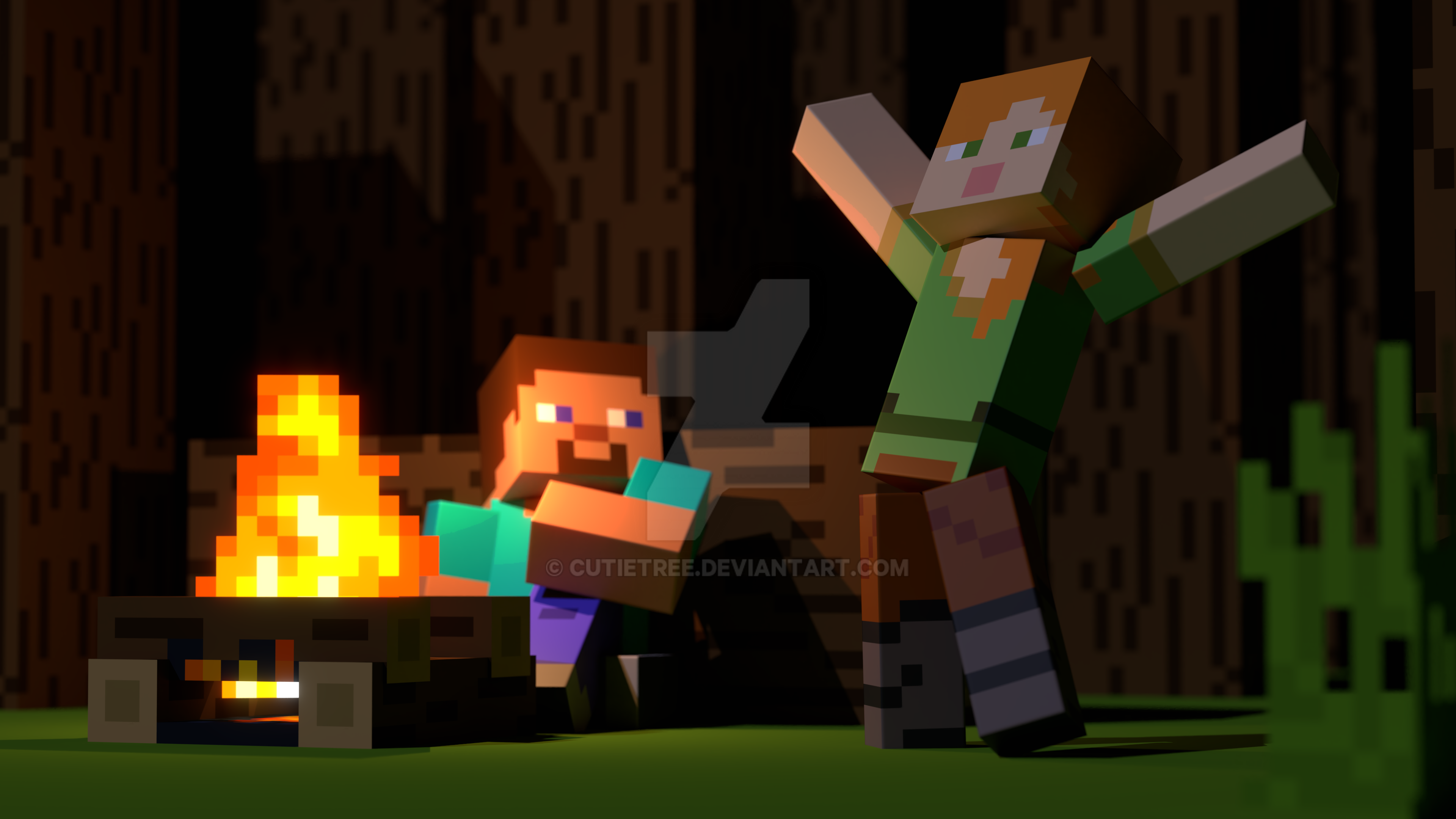 (Minecraft)Campfire Tales by CutieTree on DeviantArt