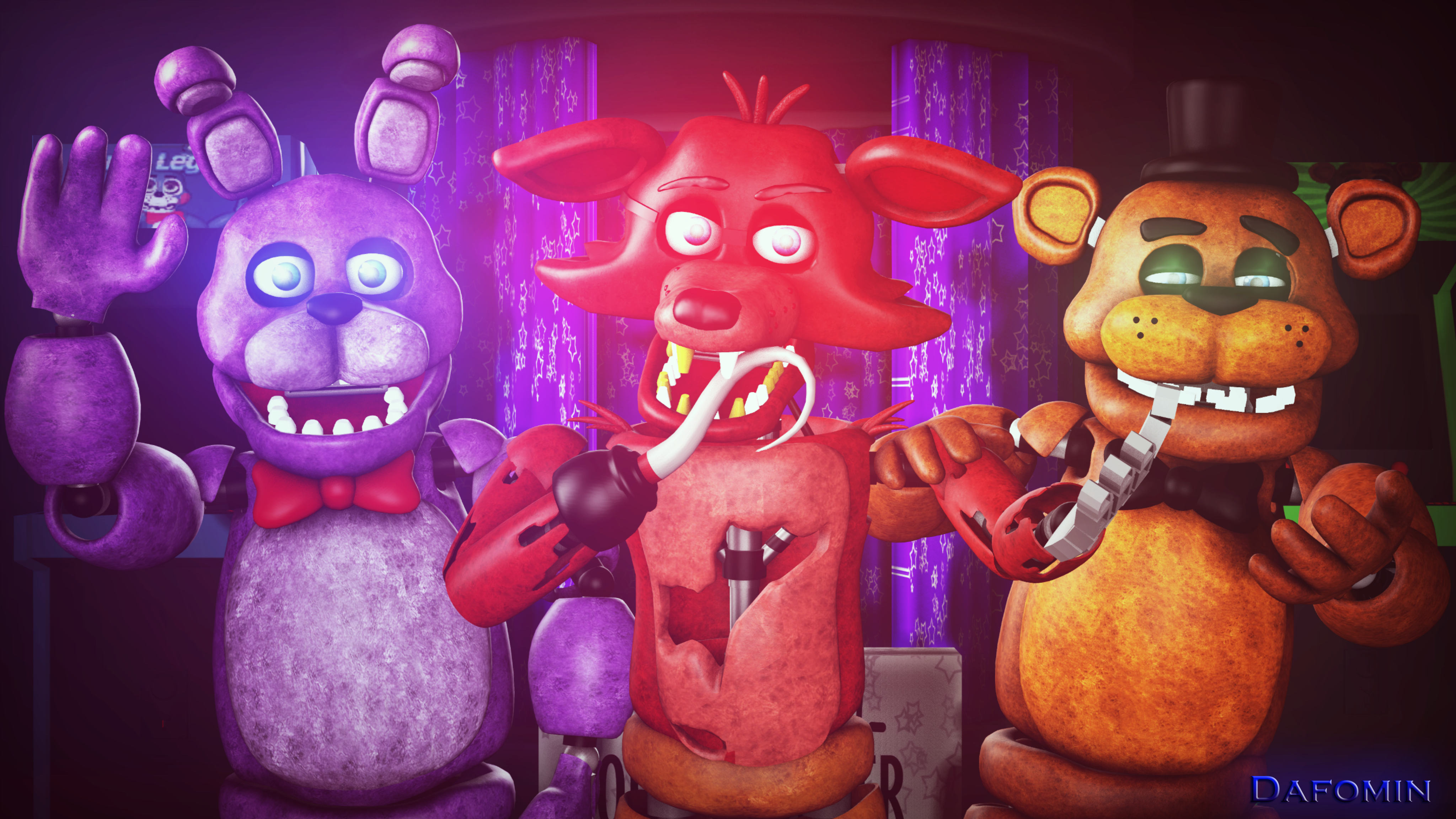 withered Foxy, Freddy, chica and bonnie by Dorad456 on 