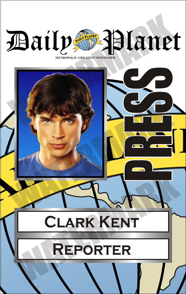 Clark Kent Press Pass Printable Free