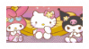 Hello Kitty, My Melody and Kuromi Stamp by KittyJewelpet74