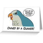 owned by a blue quaker greeting card