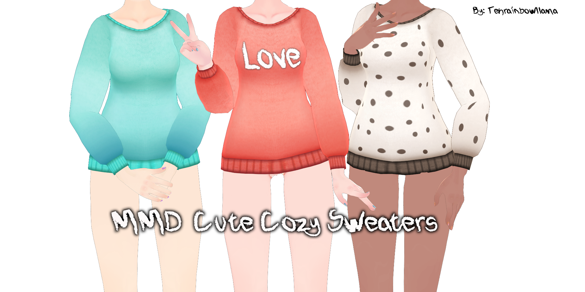 MMD Cute Cozy Sweaters by Tehrainbowllama on DeviantArt