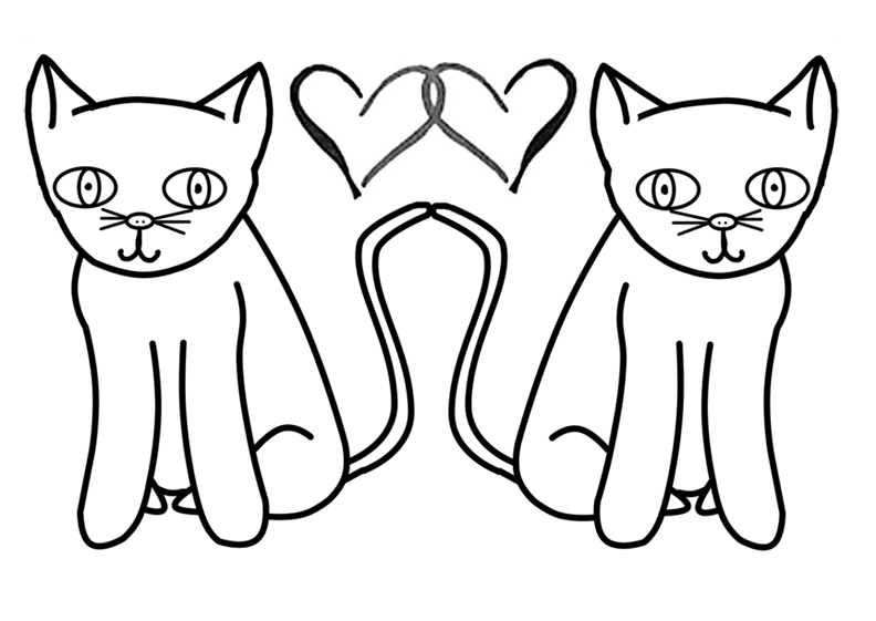 Coloring Page: Two Cats by DJ-KOKO on DeviantArt