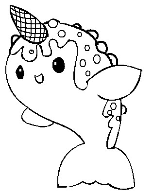 Cute Baby Narwhal Coloring Pages 6