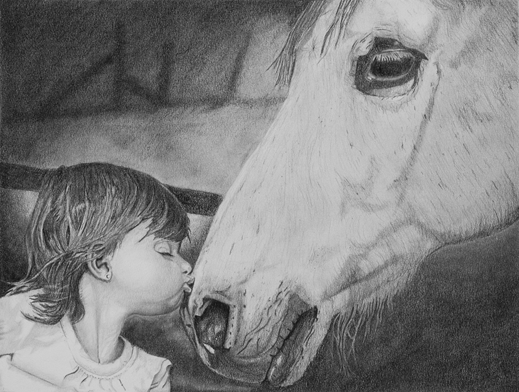 Girl Kissing Horse by TheRoamingArtist on DeviantArt