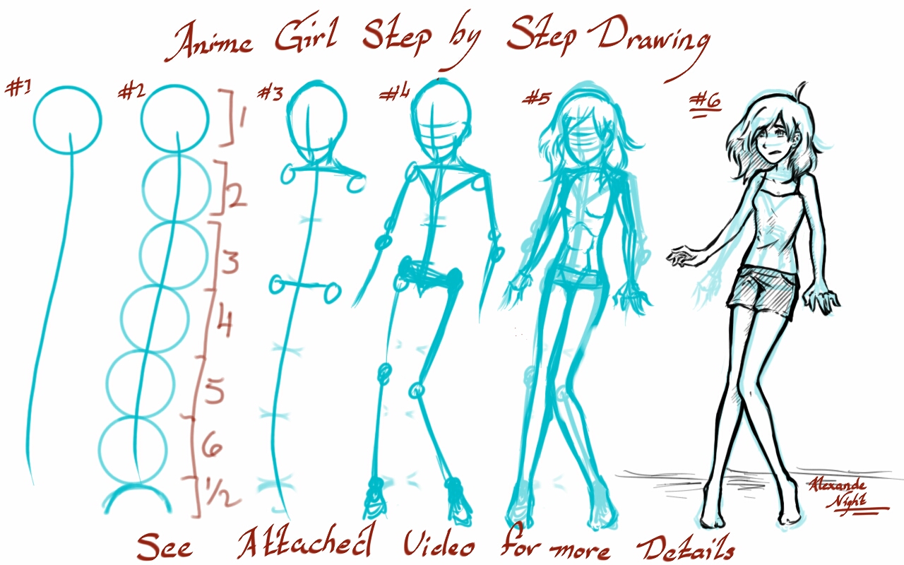 How To Draw Anime Girl Body Step By Step - Creative Art