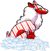 Candy Cane Adult Snow Pile by Meowina