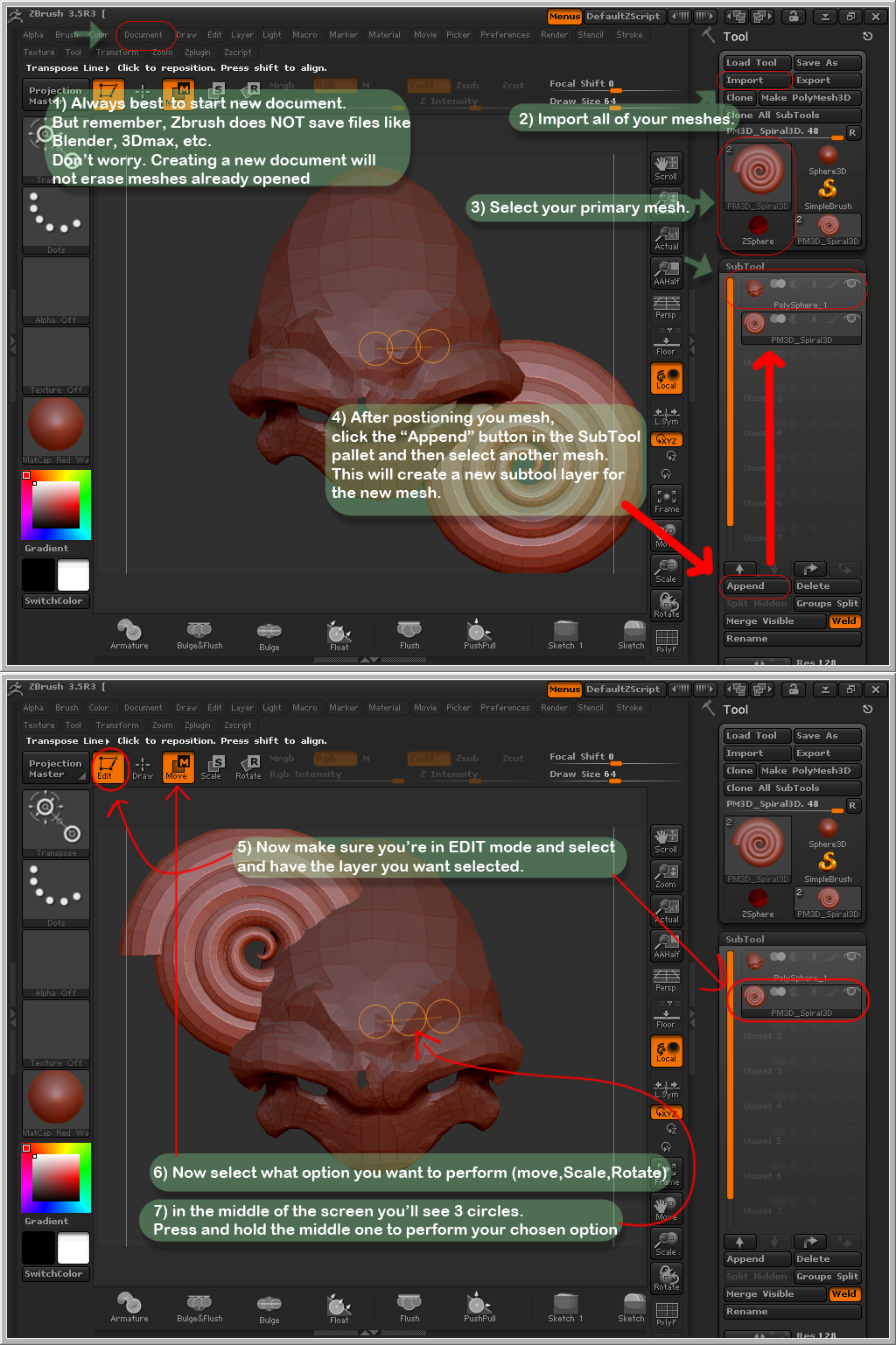 changing the specular of a subtool in zbrush