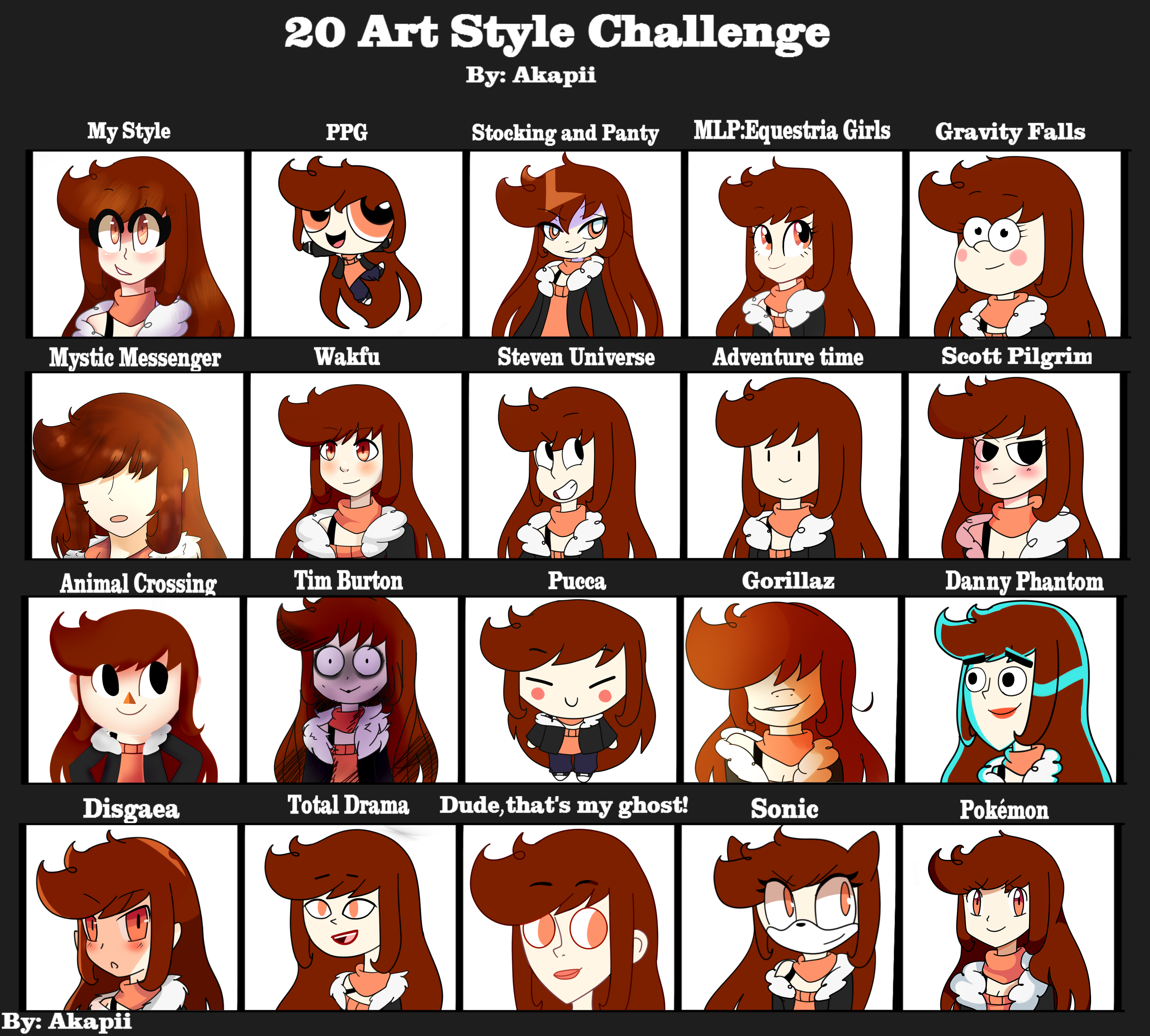 20 Art Style Challenge! by AkapiiART on DeviantArt