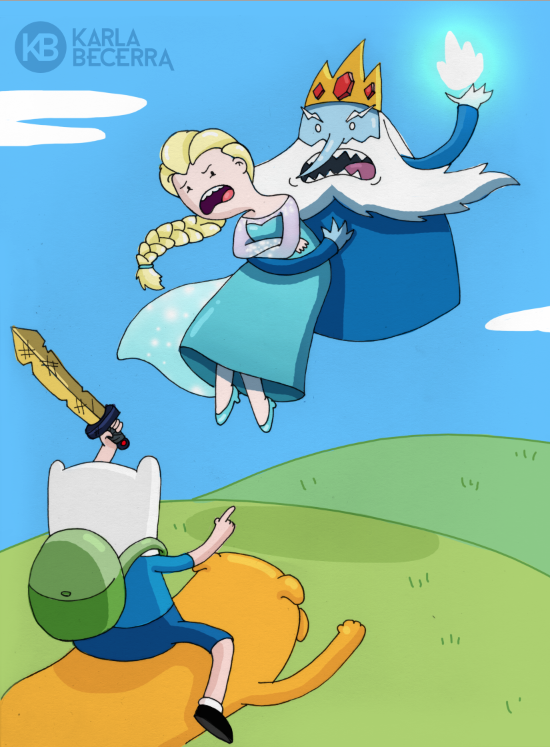 Adventure Time Frozen Mash Up Ice King Meets Elsa By