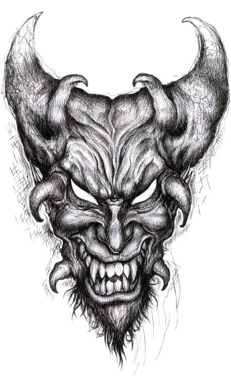 Demon Face Pen Drawing / Demon Face Drawing at GetDrawings | Free