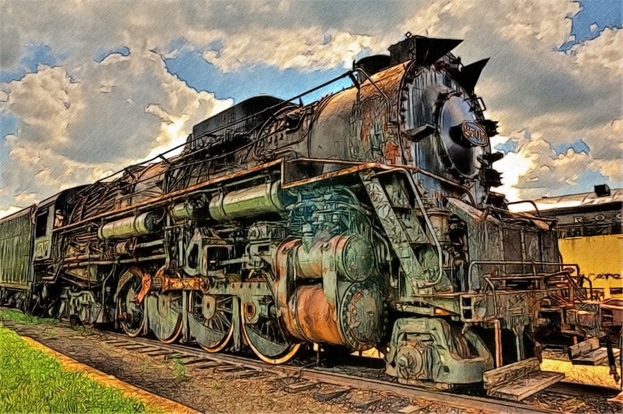 Old-steam-locomotive- by T-Douglas-Painting on DeviantArt