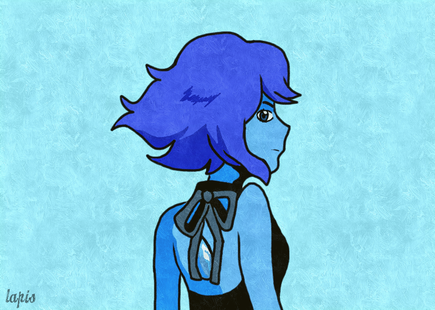 Took a shot at Lapis from Steven universe. A lot of blues haha.