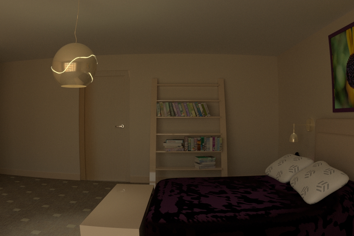 Apartment – Bedroom with bookshelf