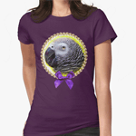 African Grey Parrot Realistic Painting T-Shirt