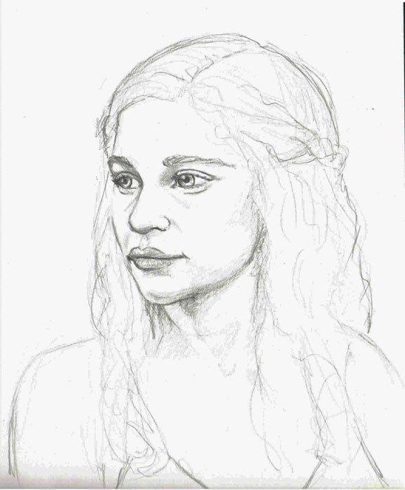 Daenerys sketch by skyledragon on DeviantArt