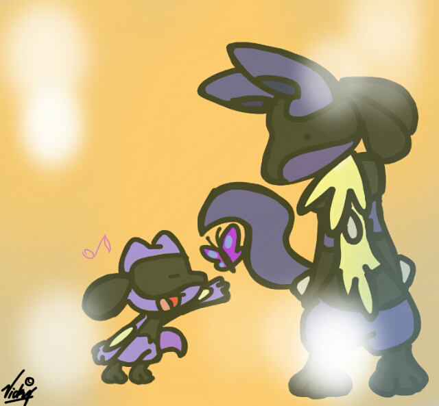 lucario and riolu: chibi form by StonetailsV9 on DeviantArt