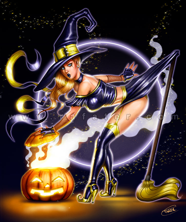 Halloween Witch Pinup By Rafater On Deviantart