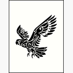 Tribal Cockatoo Parrot Bird Tattoo Art Print