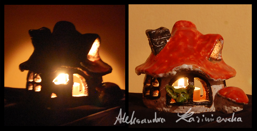 ceramic candlestick Mushroom house  by Uruczek on DeviantArt