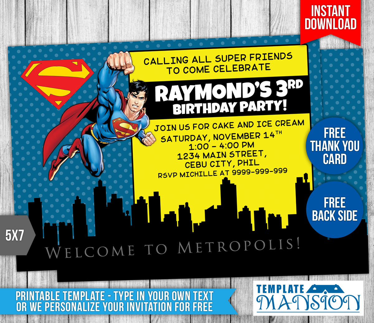 Birthday Invites: Free Download Superhero Birthday Party ...