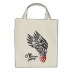 African Grey Parrot Tribal Tattoo Tote Bag