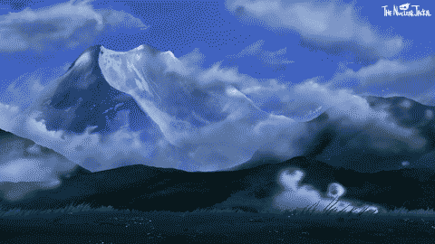 Passing the Blue Mountain (Animated GIF) by NuclearJackal