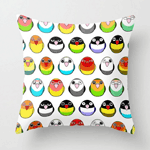 Cute lovebird color mutations cartoon pillow