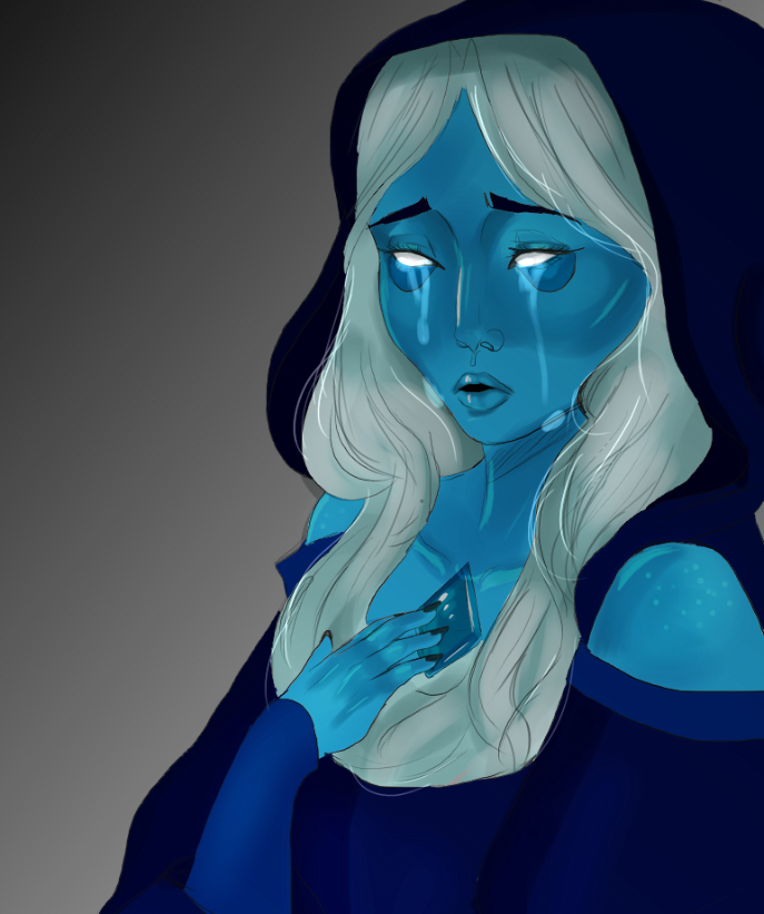 my world history teacher is obsessed with Steven Universe, so I drew Blue Diamond for her while the class watched Bridge of Spies lol