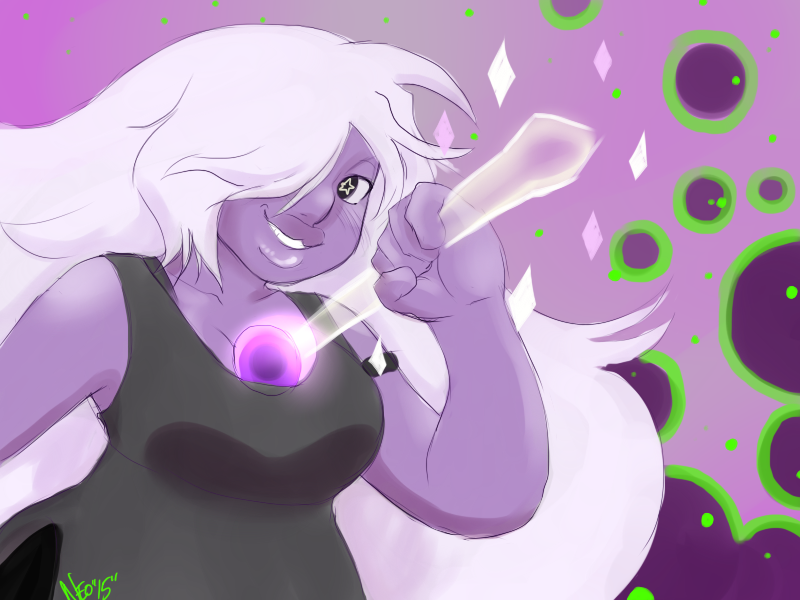 Amethyst!  YEAH! And Pearl is next...  Paint Tool SAI  30 minutes art by me
