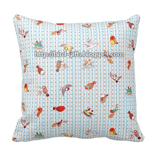 Cute cartoon finches pattern pillow